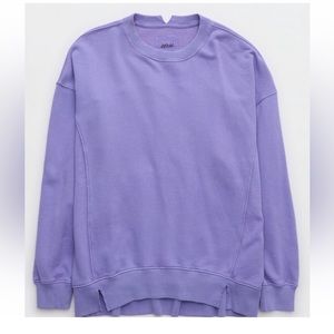 aerie the chill crew sweatshirt solar violet xxs